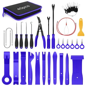 40 Pcs Auto Trim Removal Tool Set Blue