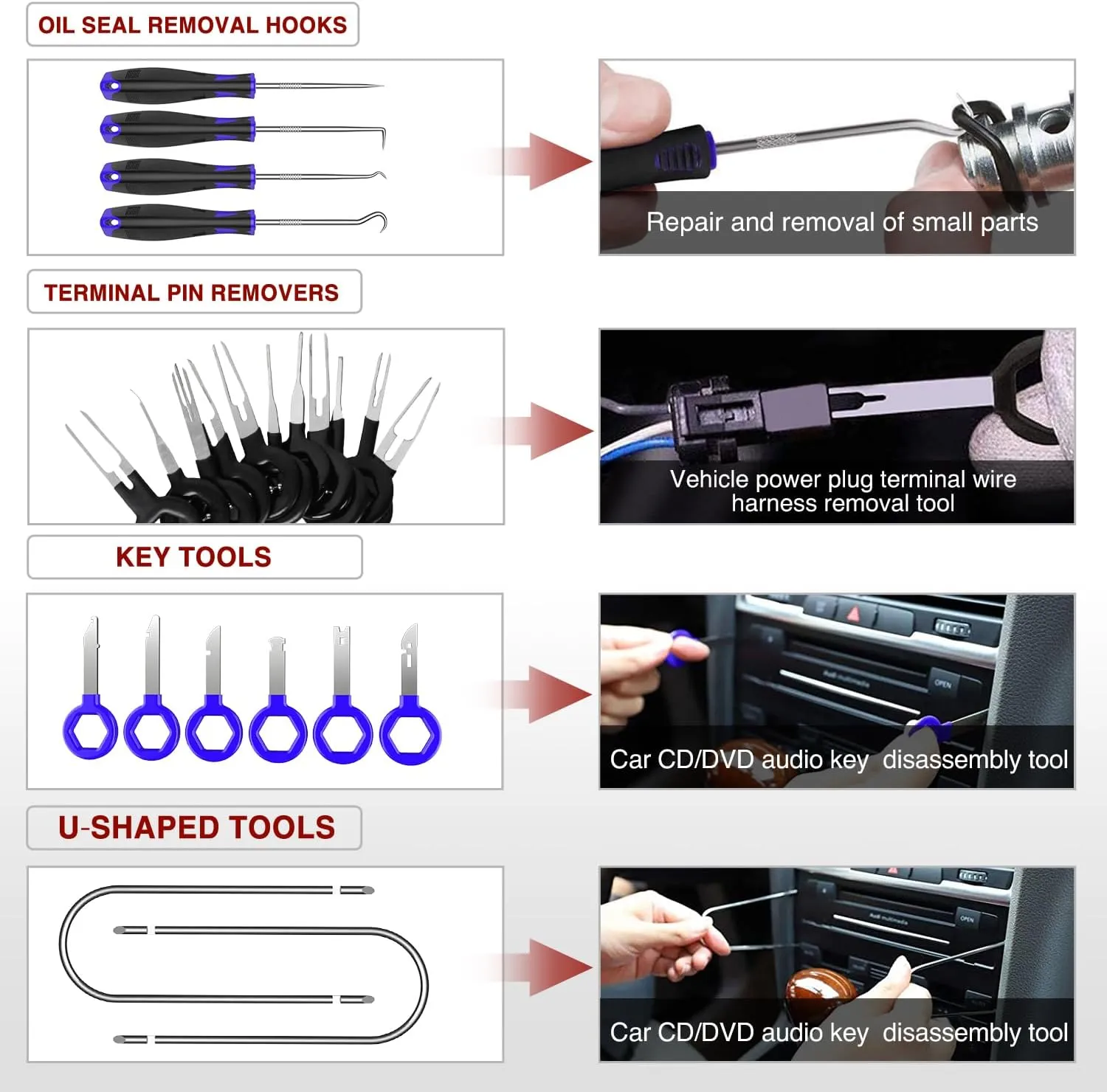 40 Pcs Auto Trim Removal Tool Set Blue