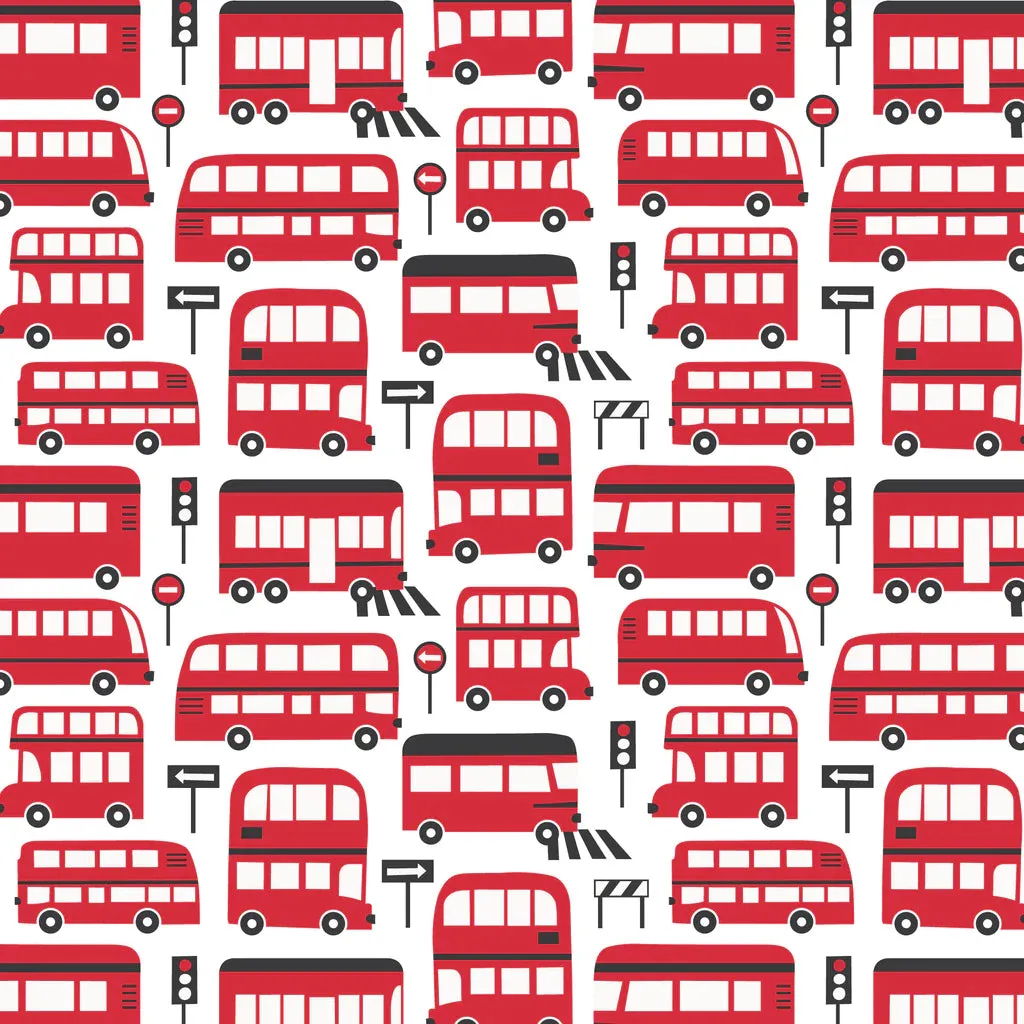 Alna Baby Dress, Double-Decker Buses Red