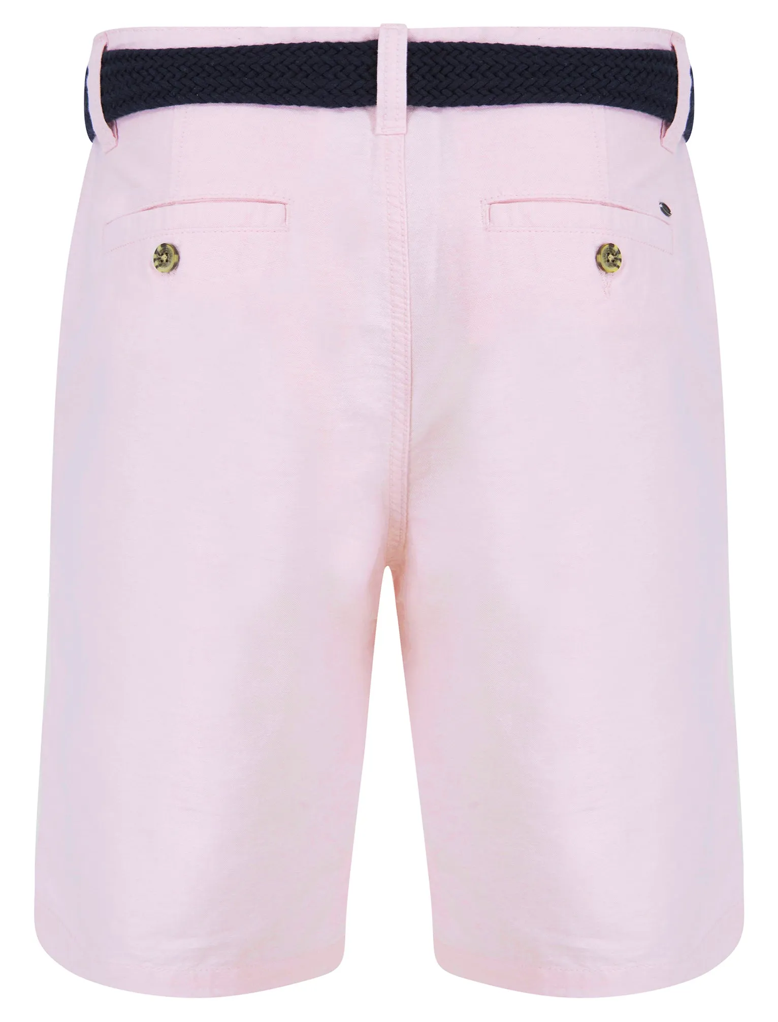 Armando Cotton Chino Shorts with Woven Belt in Pink Oxford - Tokyo Laundry