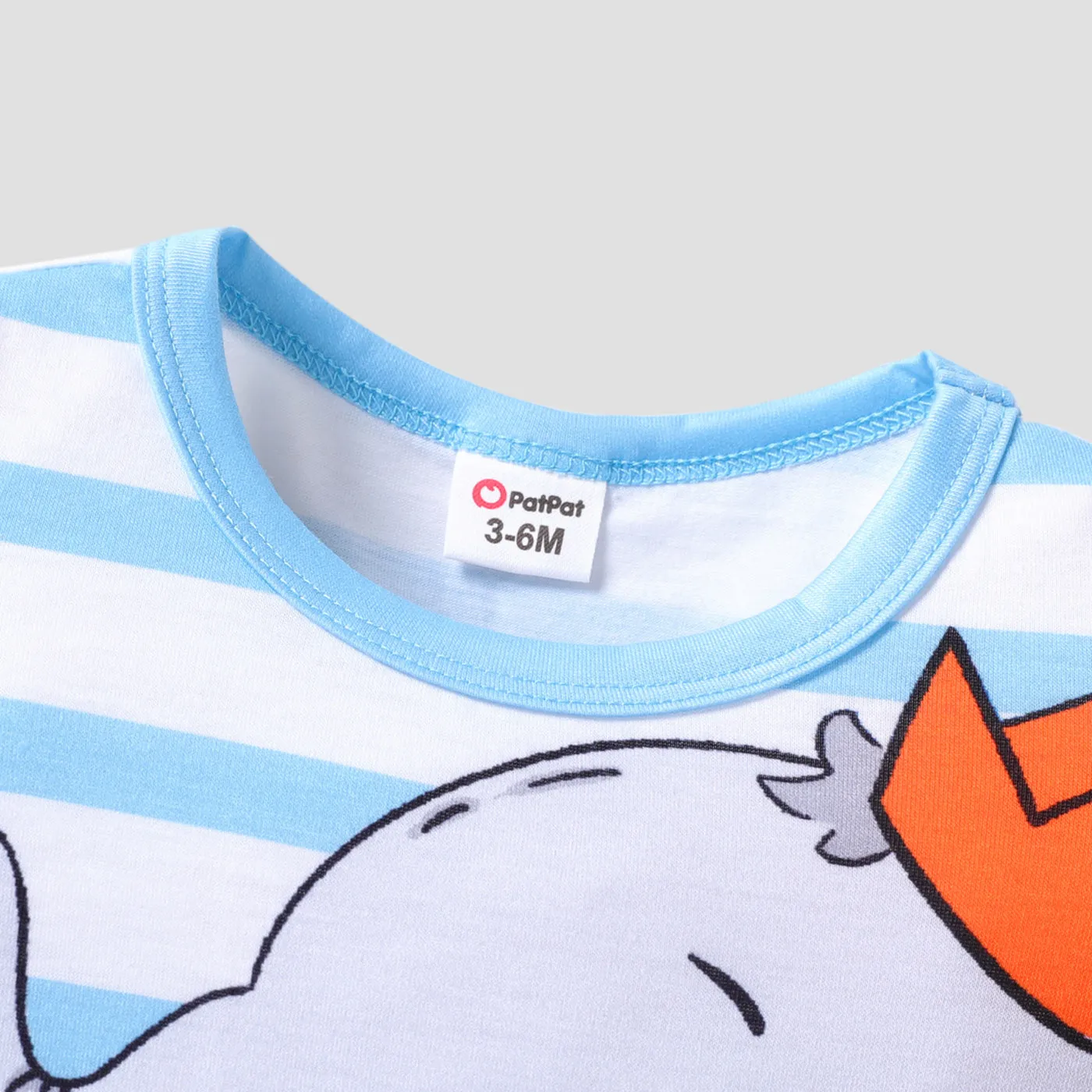 Baby Boy/Girl Cartoon Elephant Print Short-sleeve Jumpsuit
