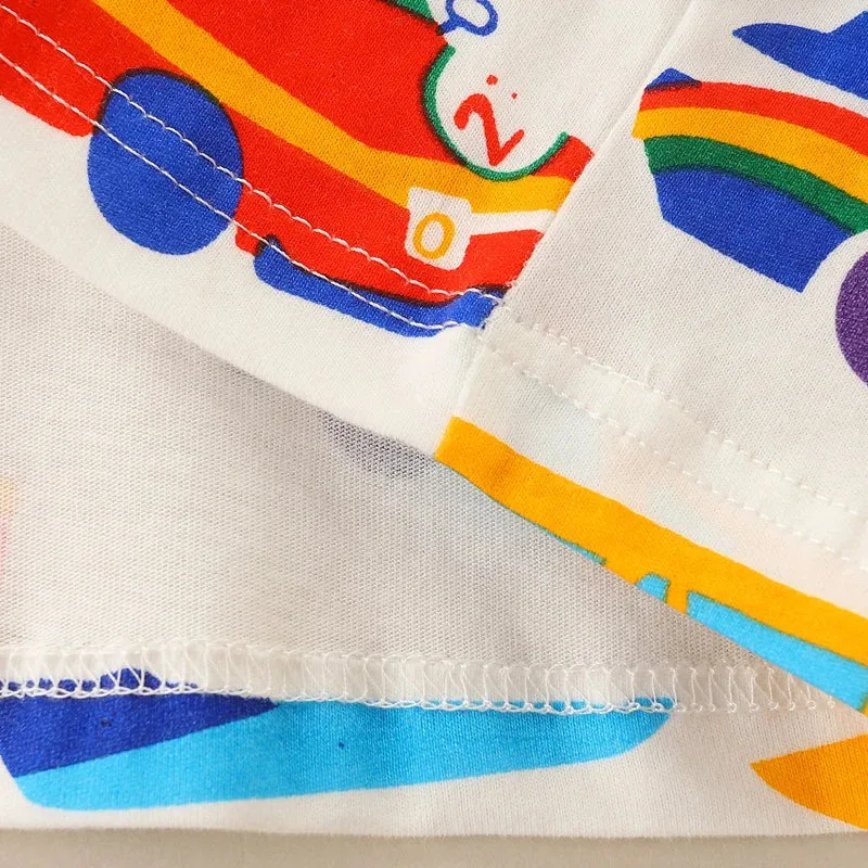 Baby Boys T Shirts Summer Toddler Boys Cartoon Racing car Print Shirts 4 5 Years Children's Clothing