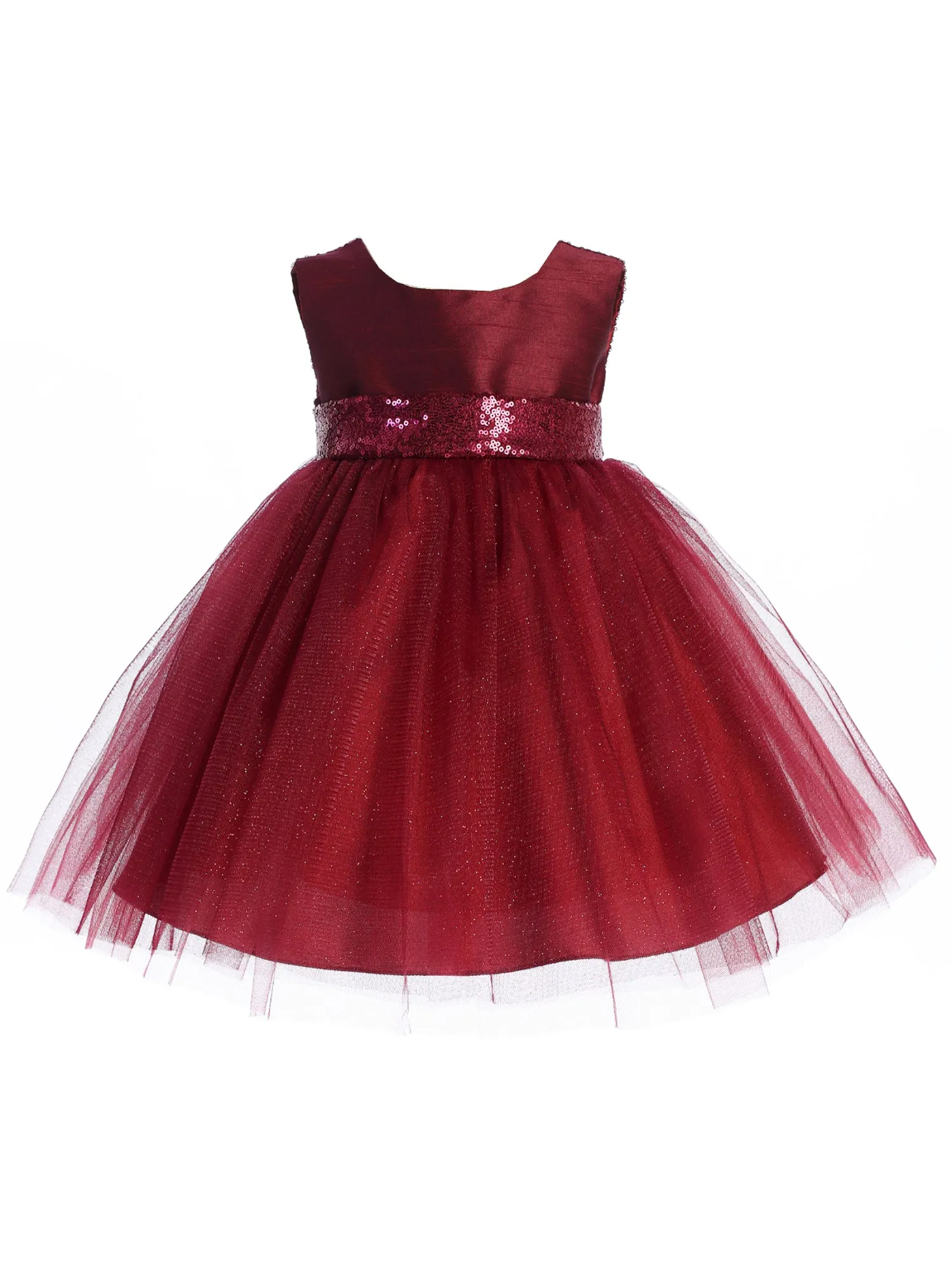 Baby Girls Multi Color Sparkle Sequin V Back Flower Girl Dress 6-24 Months