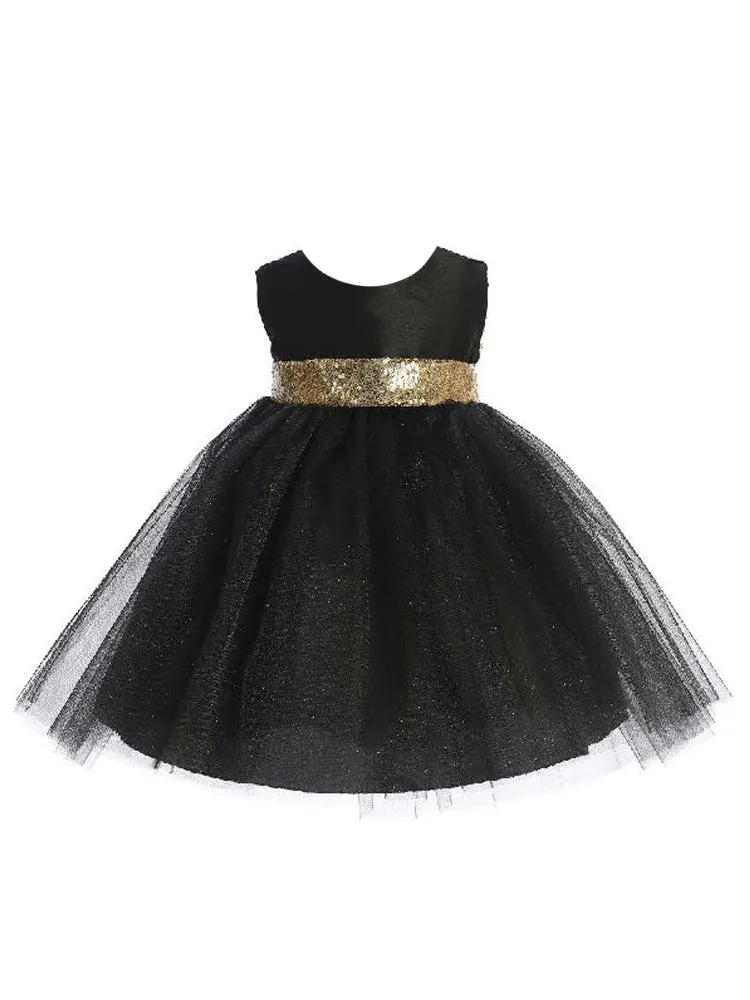 Baby Girls Multi Color Sparkle Sequin V Back Flower Girl Dress 6-24 Months
