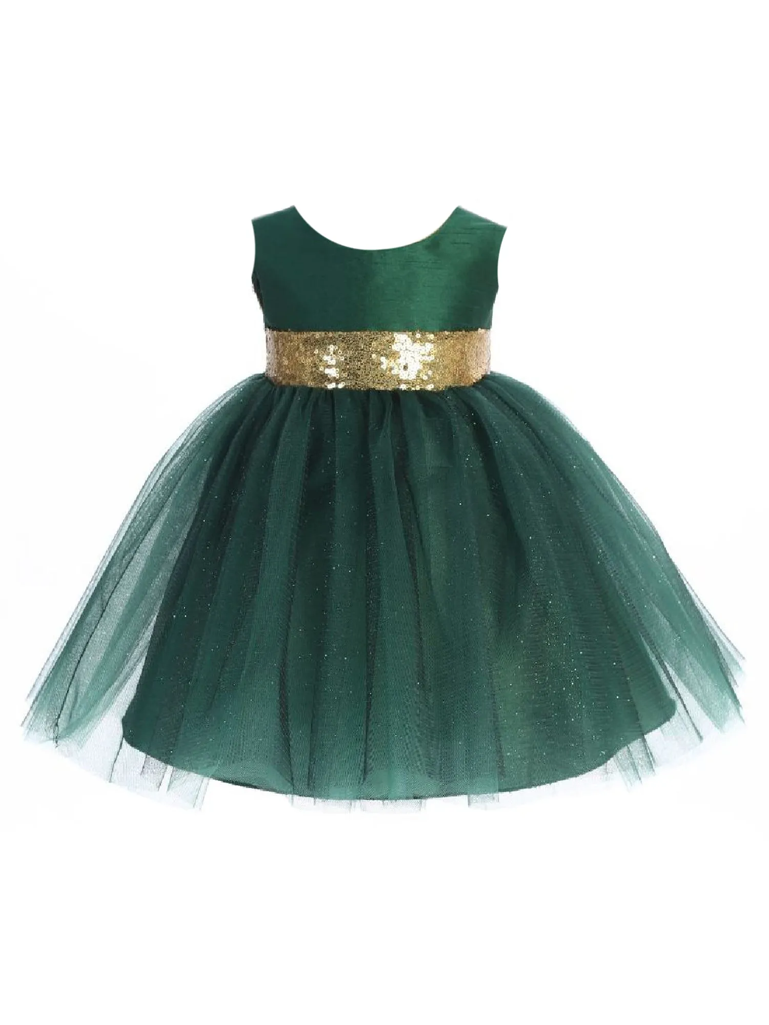 Baby Girls Multi Color Sparkle Sequin V Back Flower Girl Dress 6-24 Months