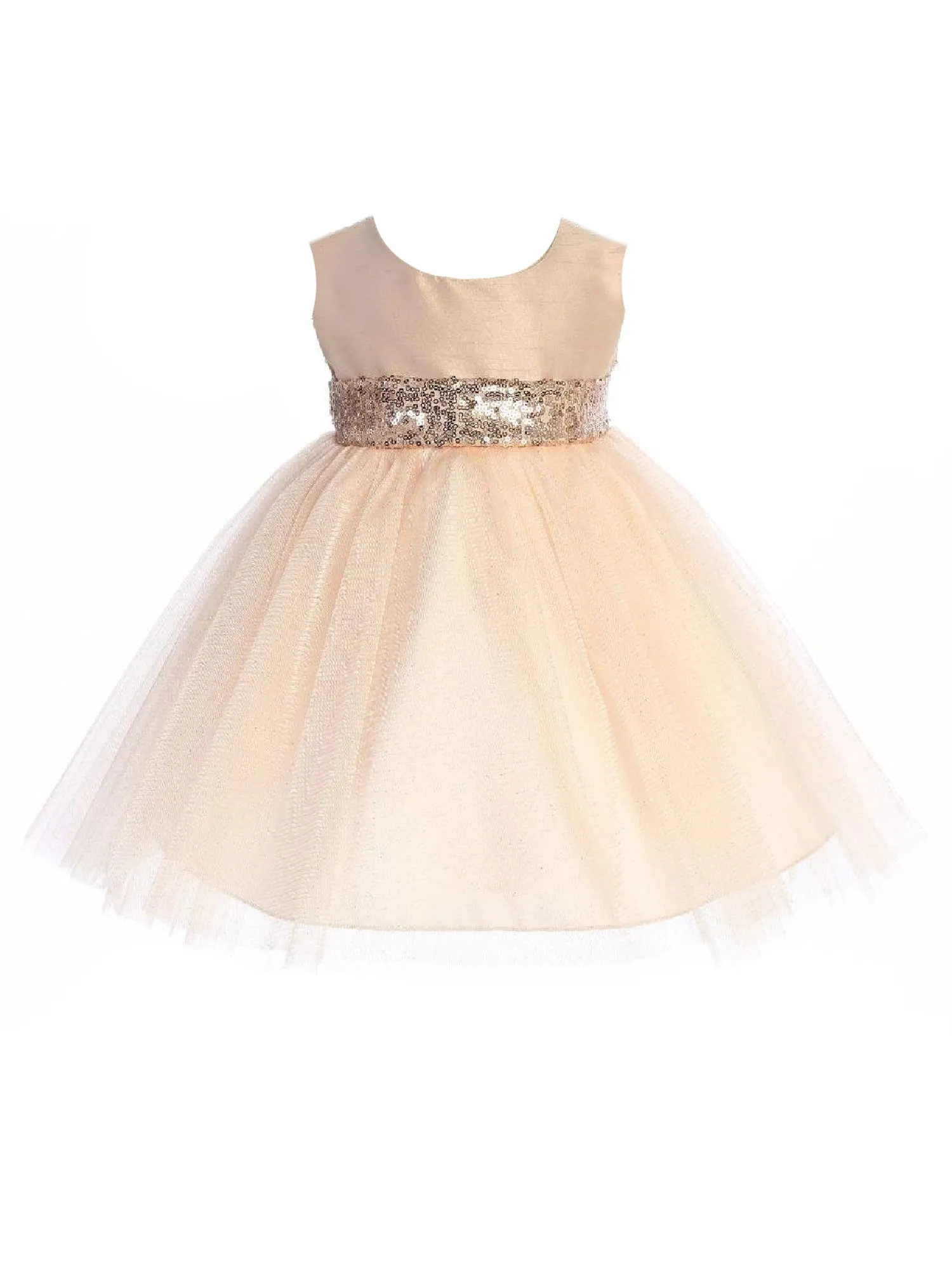 Baby Girls Multi Color Sparkle Sequin V Back Flower Girl Dress 6-24 Months