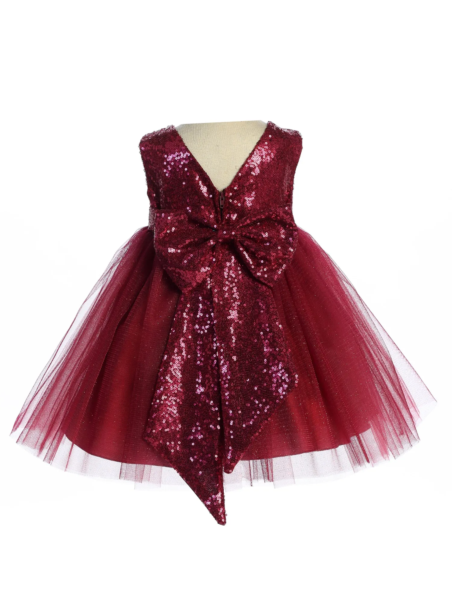 Baby Girls Multi Color Sparkle Sequin V Back Flower Girl Dress 6-24 Months