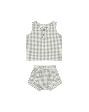 Baby Tank Set, Eucalyptus Gingham