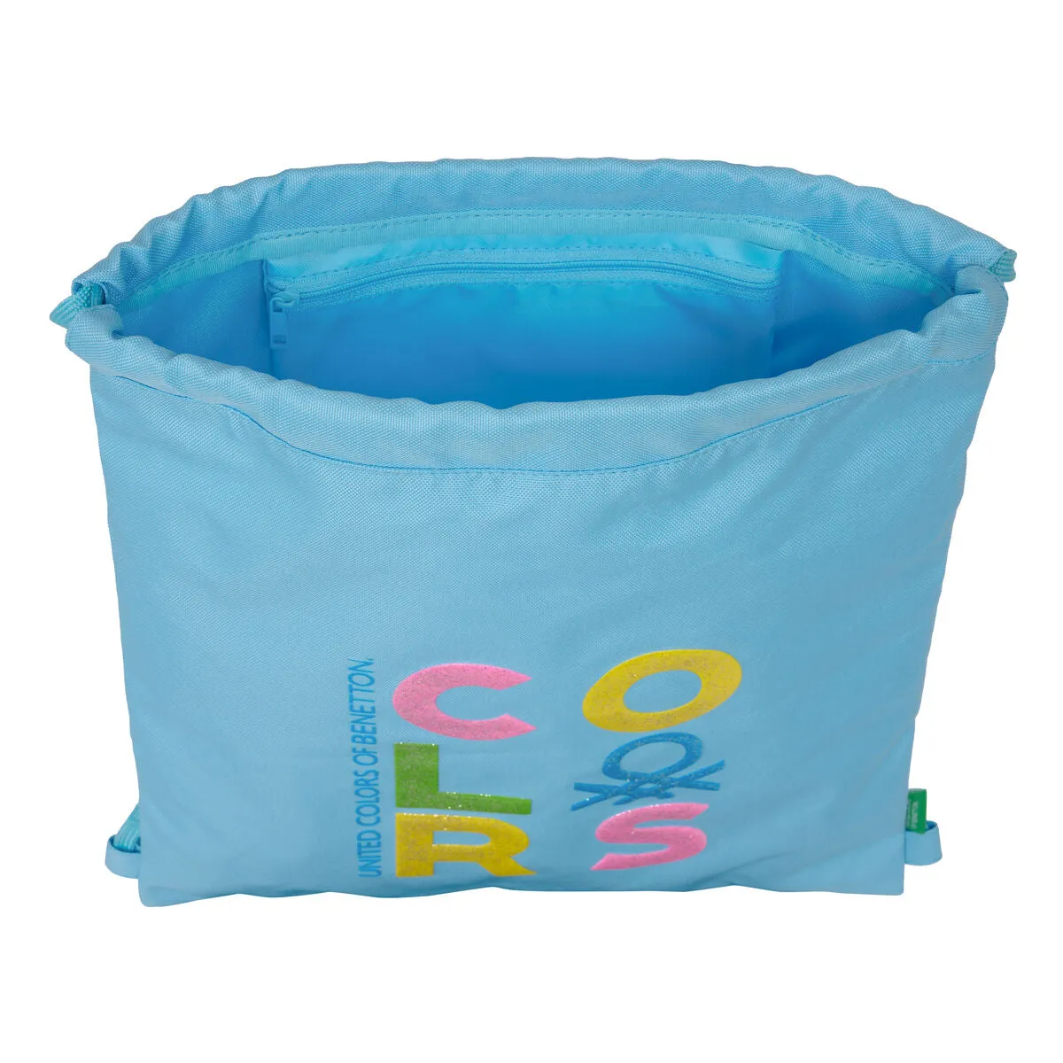 Backpack with Strings Benetton Spring Sky blue 35 x 40 x 1 cm