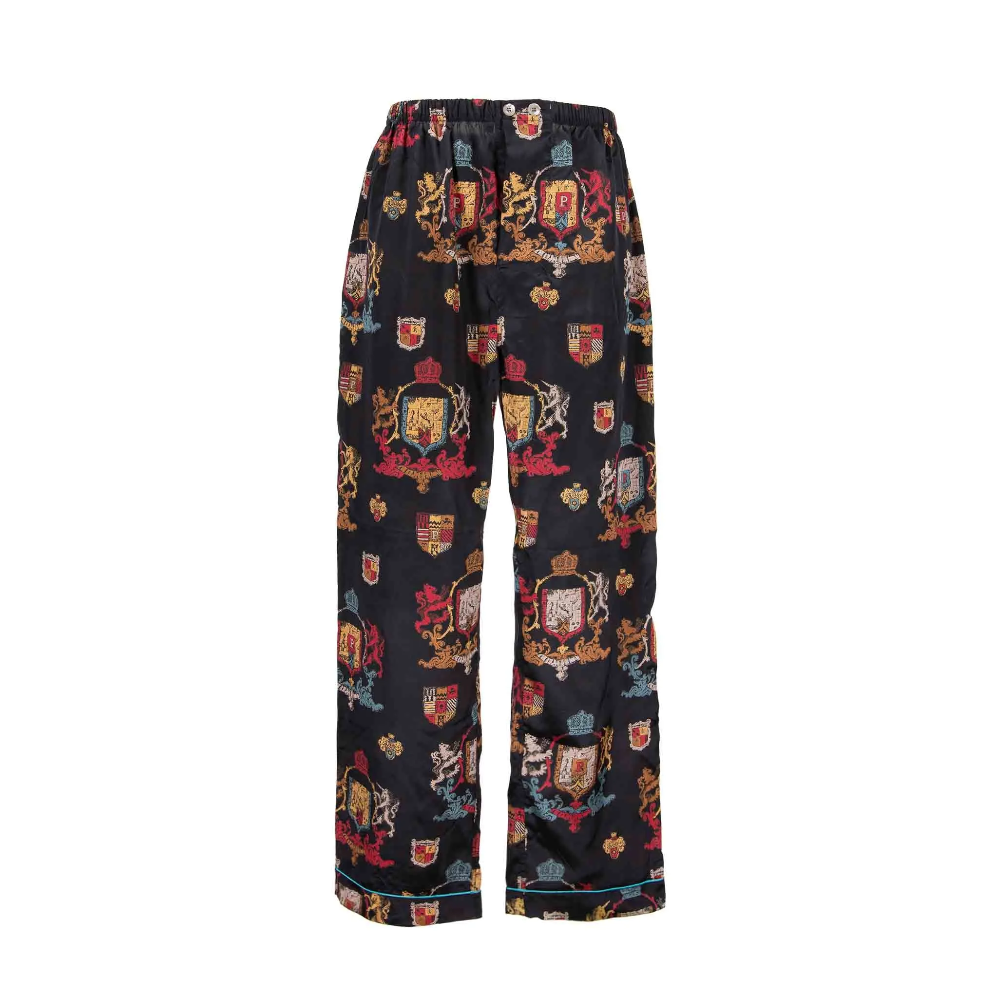 Black Emblems Silk Pajama