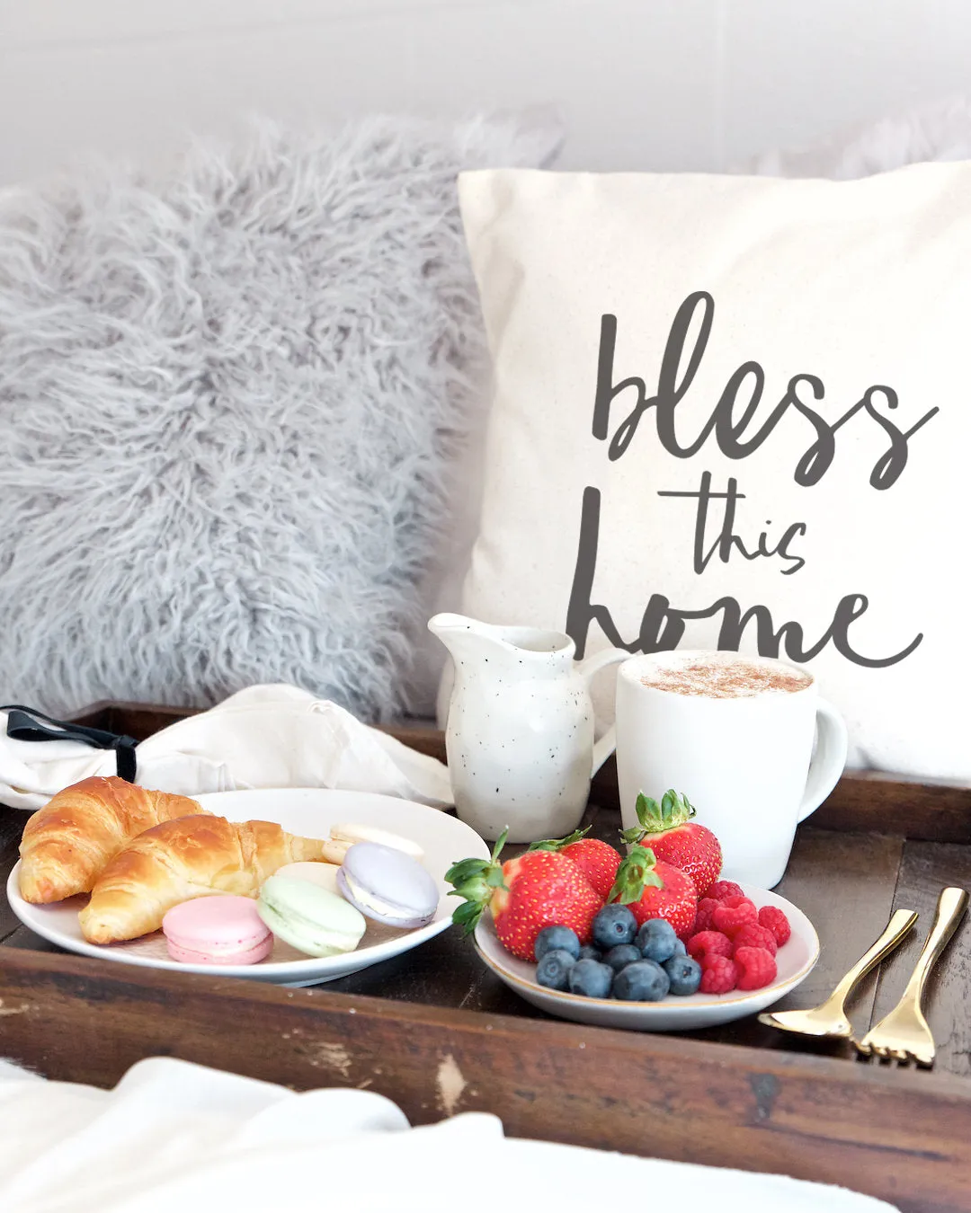 Bless This Home Cotton Canvas Pillow Cover