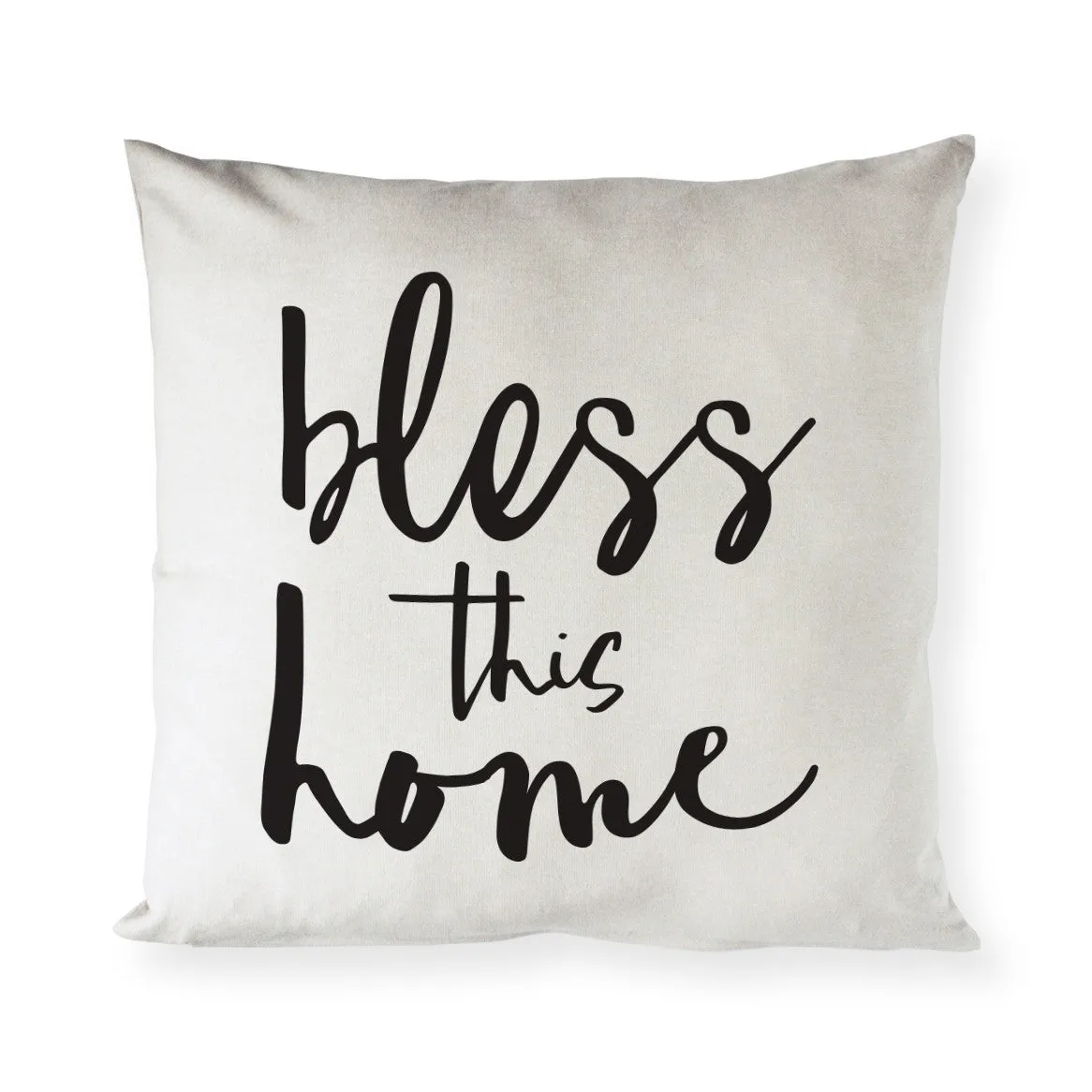 Bless This Home Cotton Canvas Pillow Cover