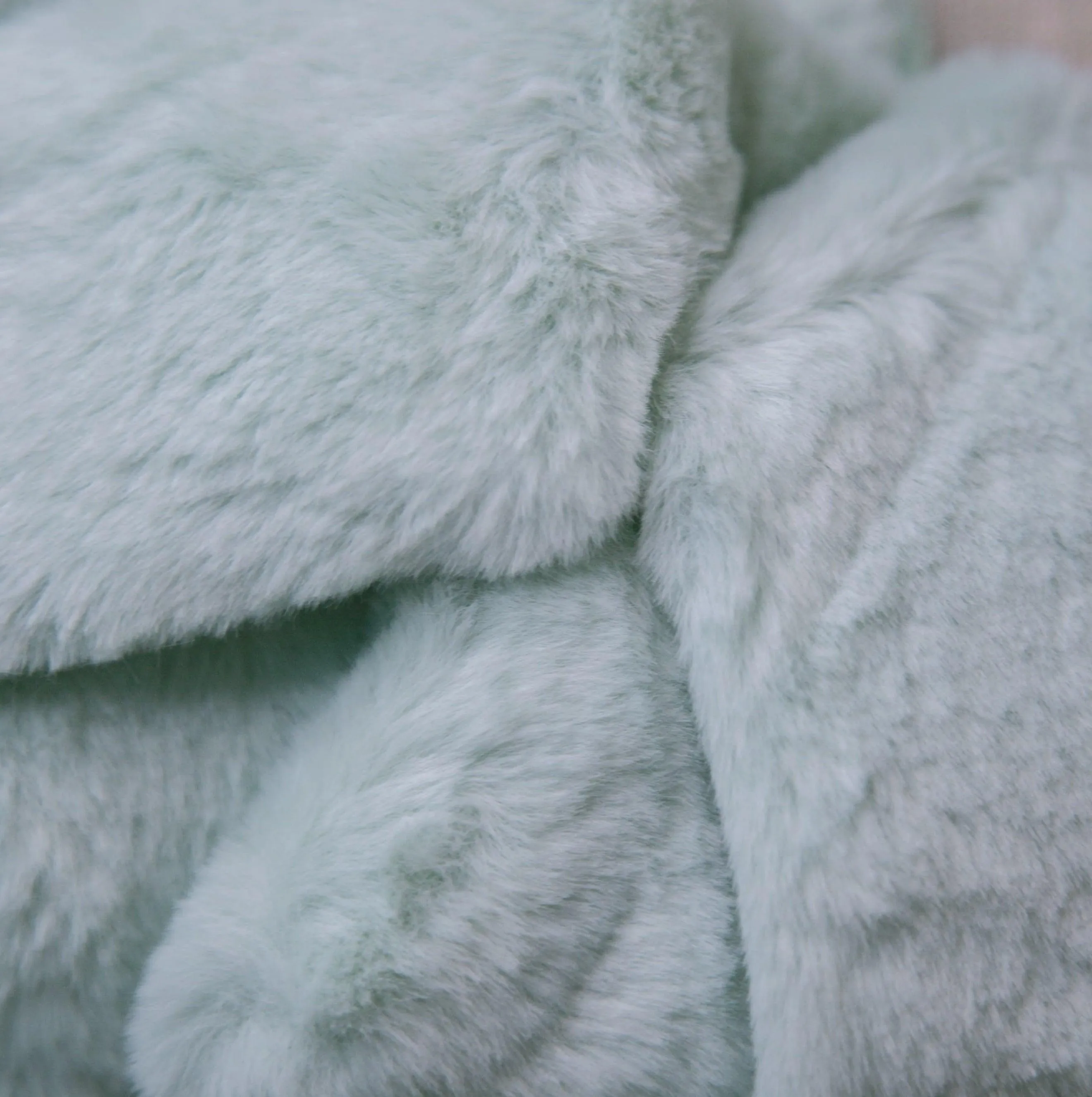 Blossom Faux Fur Slippers - Mint Green