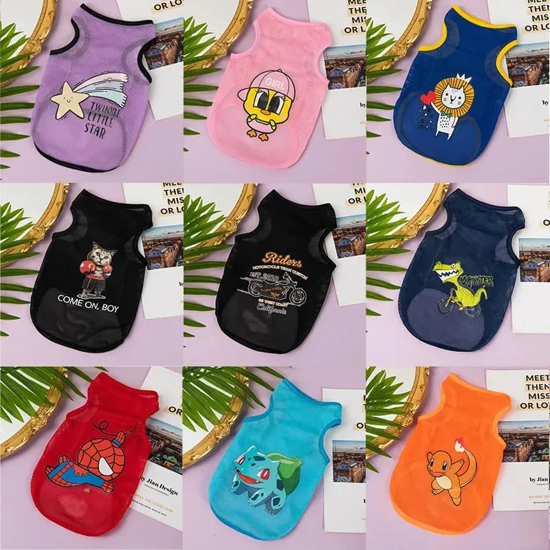 Cartoon Themed Dog Vest : Cute Apparel for Medium and Small Breeds
