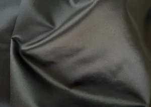 Chic Black Silk & Viscose Duchess Satin (Made in Italy)