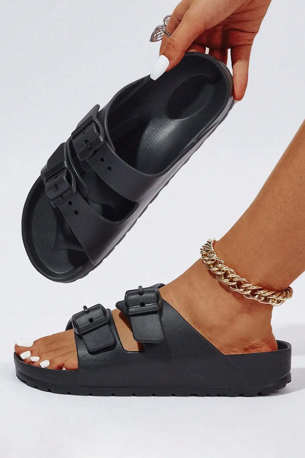 Double-buckle  Slippers
