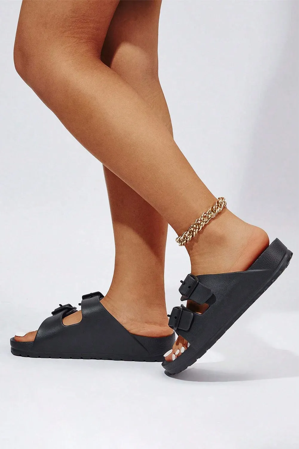 Double-buckle  Slippers