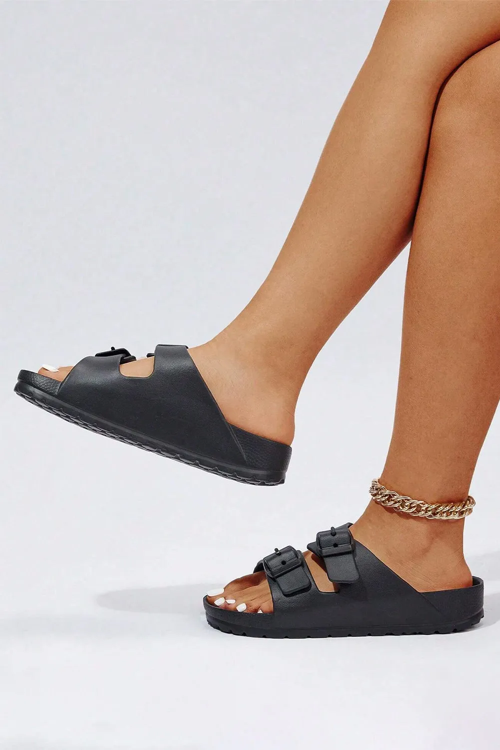 Double-buckle  Slippers