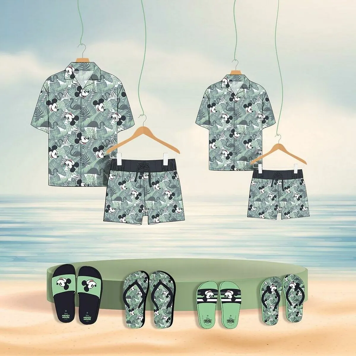 Flip Flops For Children Mickey Mouse Green