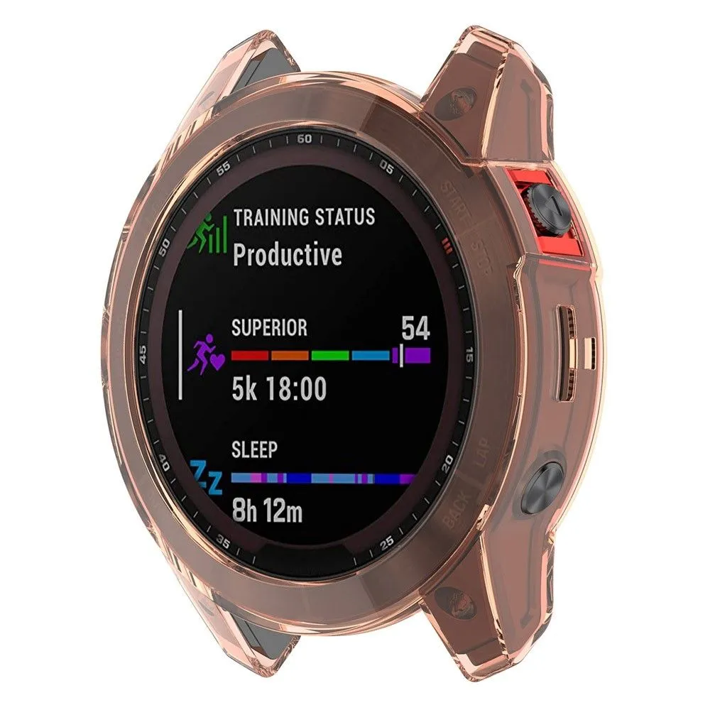 Garmin Fenix 7X / 7X Solar transparent cover - Transparent Pink