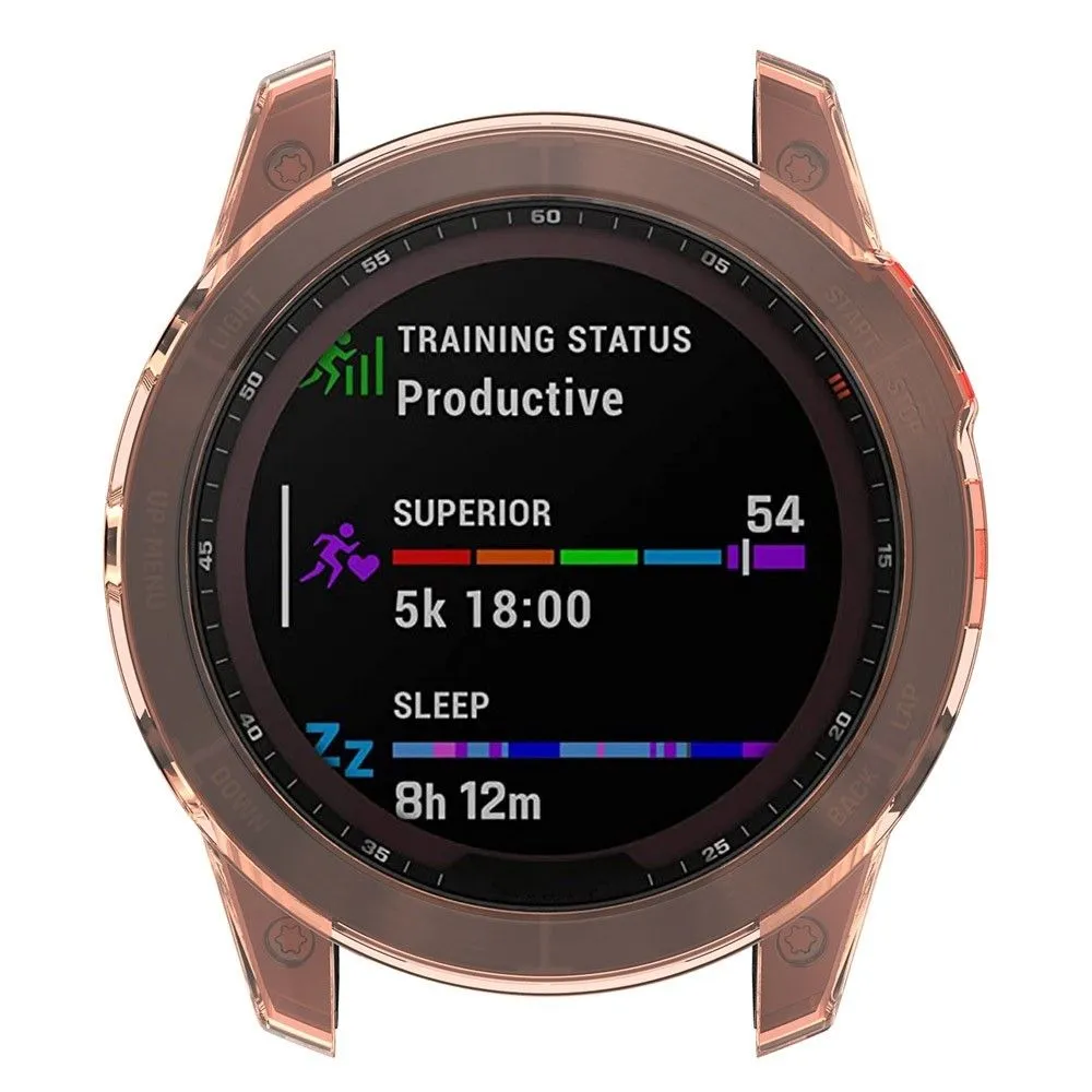 Garmin Fenix 7X / 7X Solar transparent cover - Transparent Pink