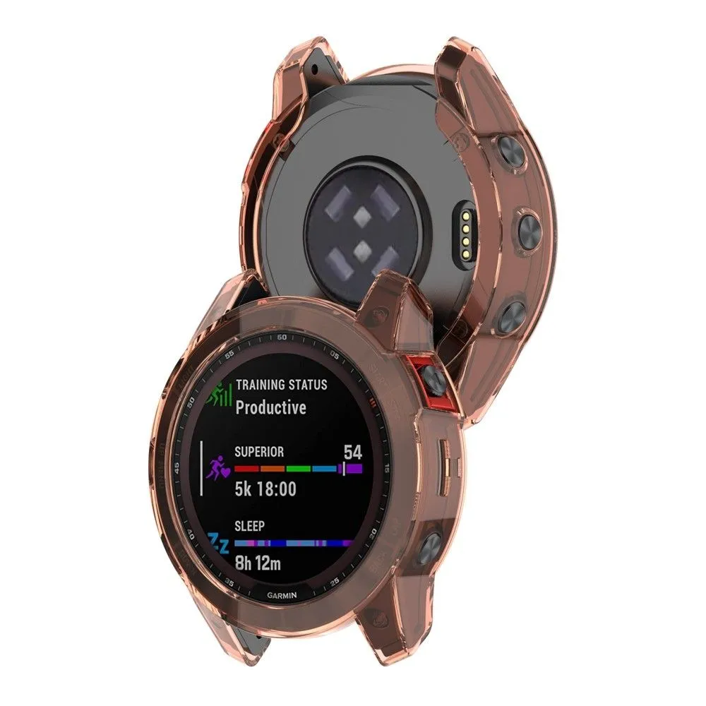 Garmin Fenix 7X / 7X Solar transparent cover - Transparent Pink