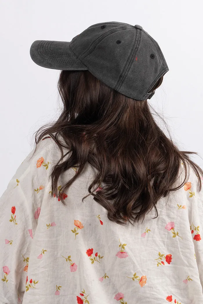 Heart Aboriginal Flag Black Vintage Washed Cap