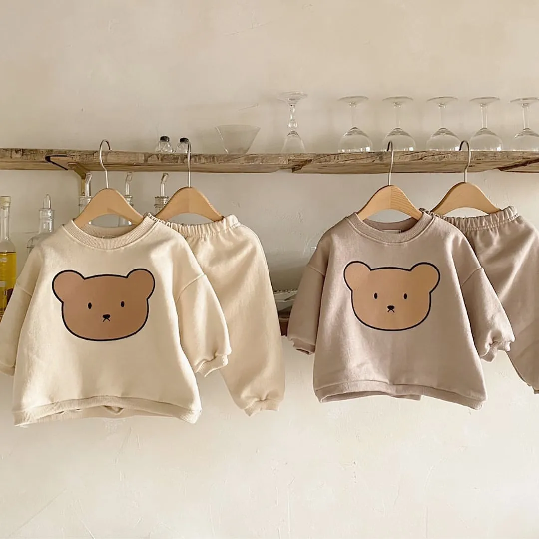 Infant Baby Cartoon Clothing Sets Boys Girls Long Sleeve Sweatshirt   Pants 2pcs