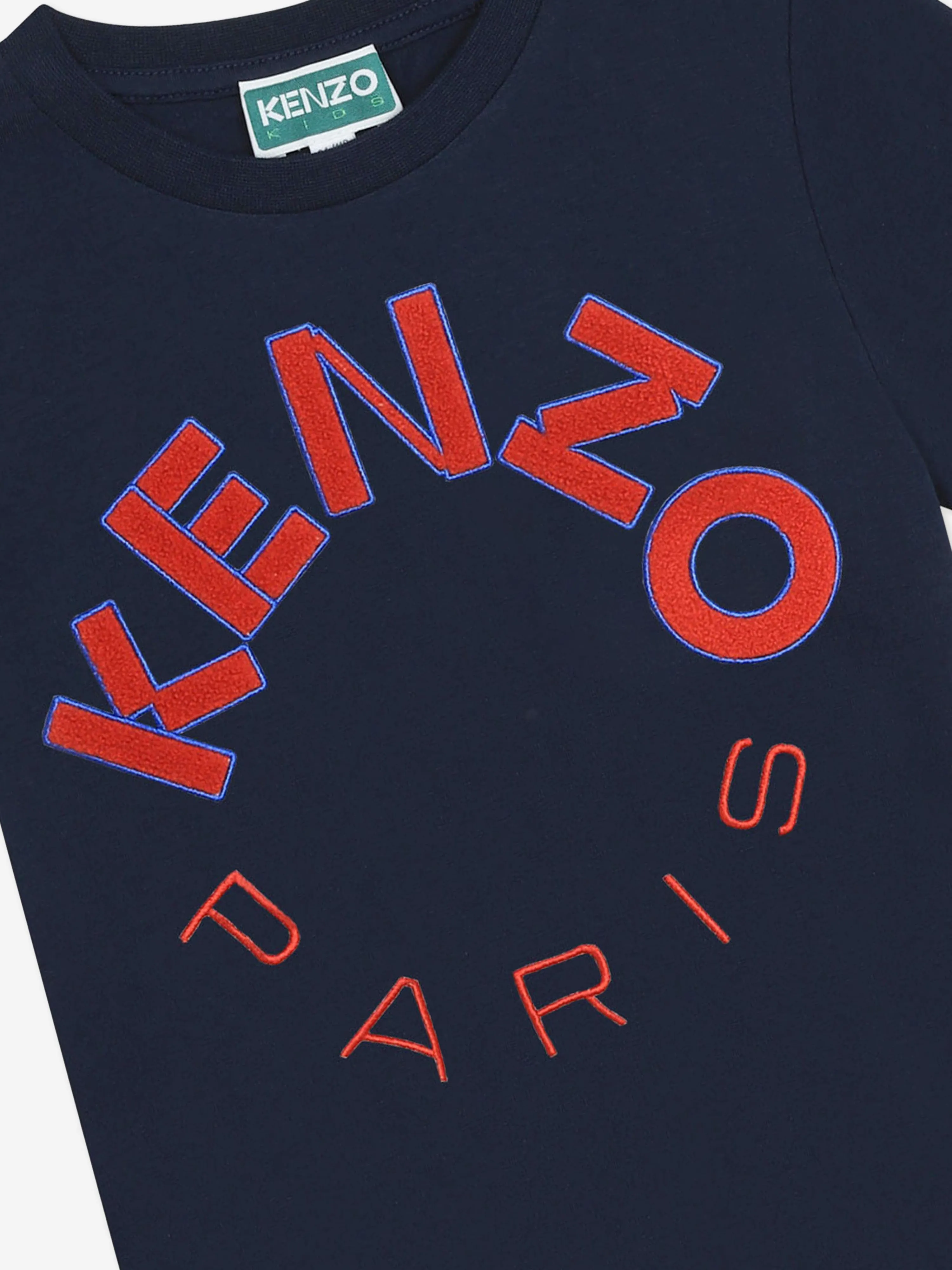 KENZO Kids Paris Logo T-Shirt in Navy