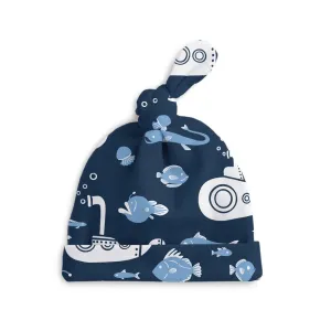 Knotted Baby Hat, Submarines Navy & Blue