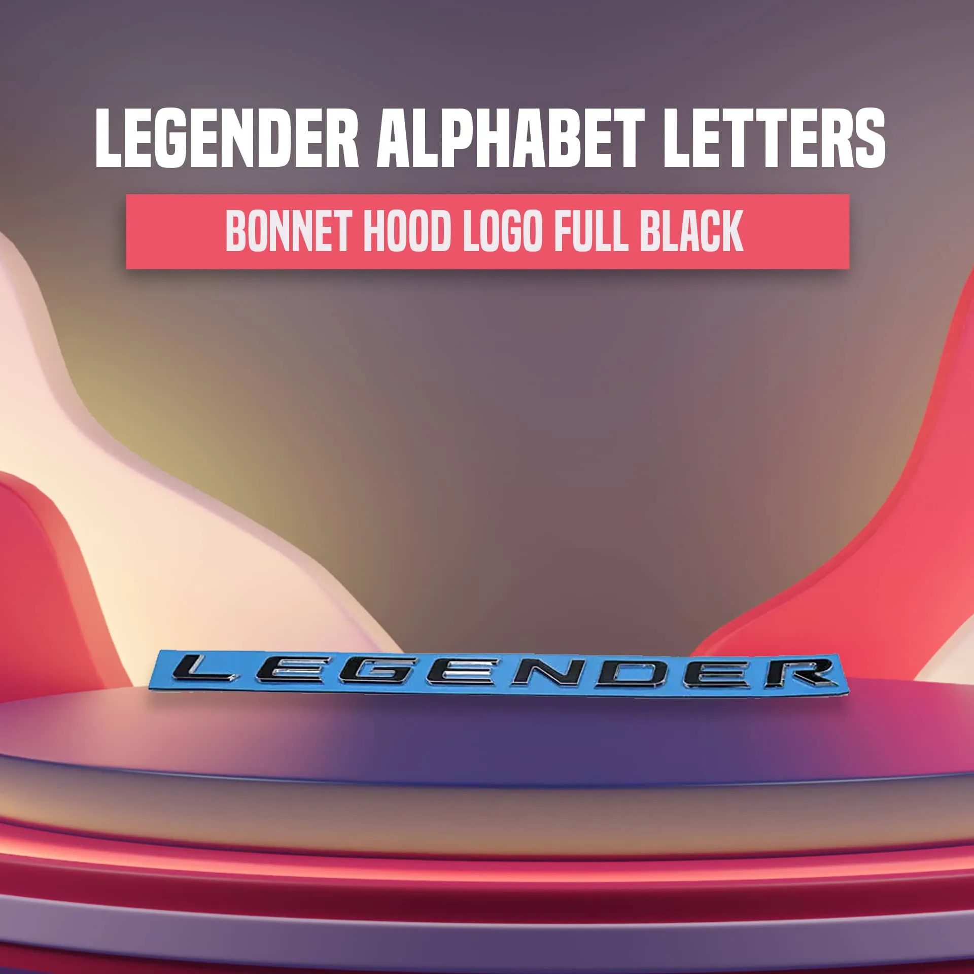 Legender Alphabet Letters Bonnet Hood Logo Full Black