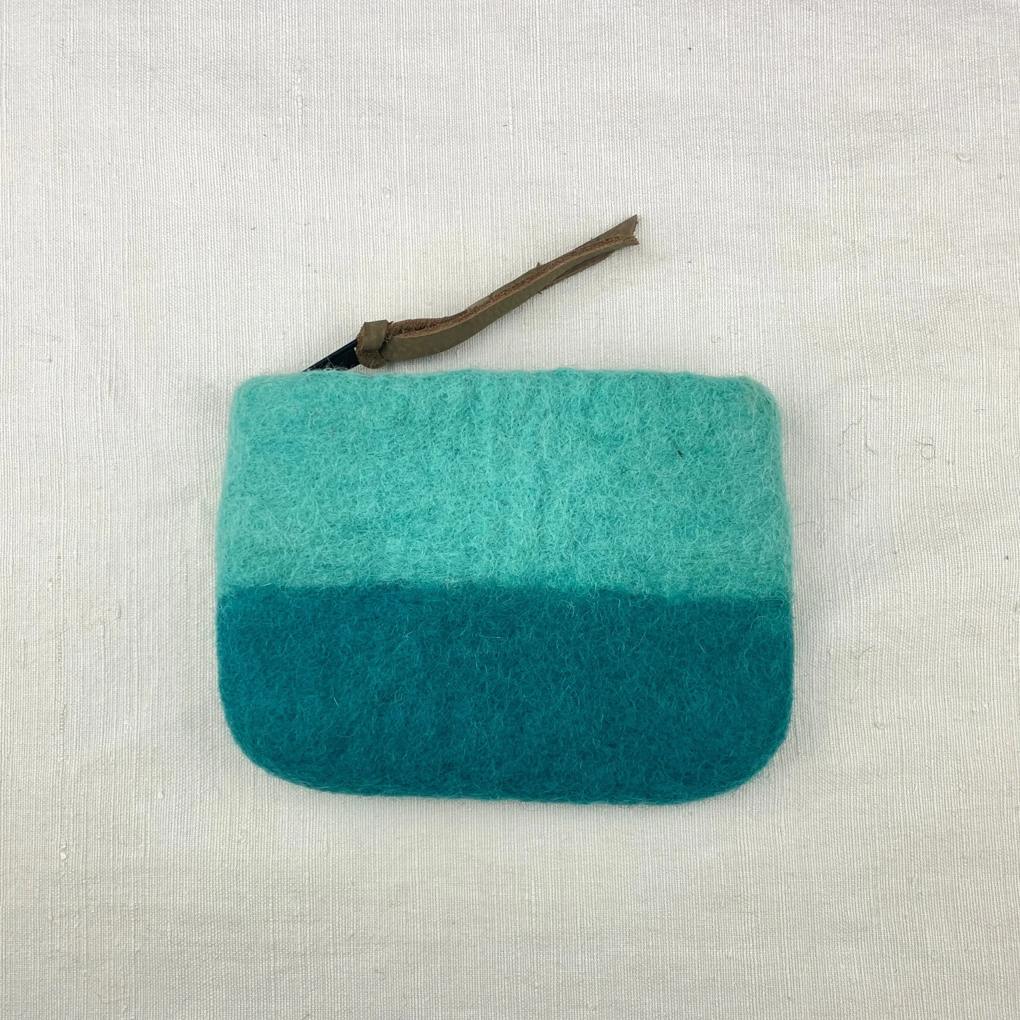LILA Handmade Felt Ombre Two Tone Zip Purse