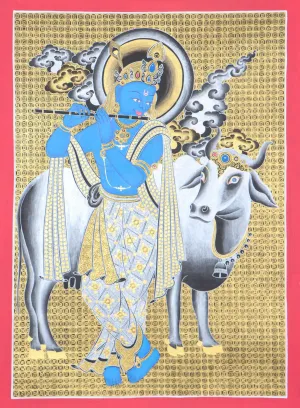 Lord Krishna Thangka