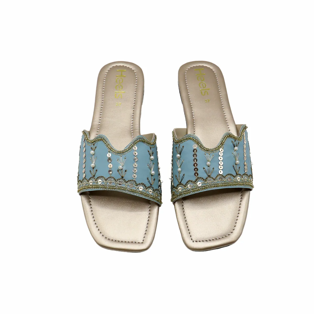 Mint Green Ethnic Slipper L00350038
