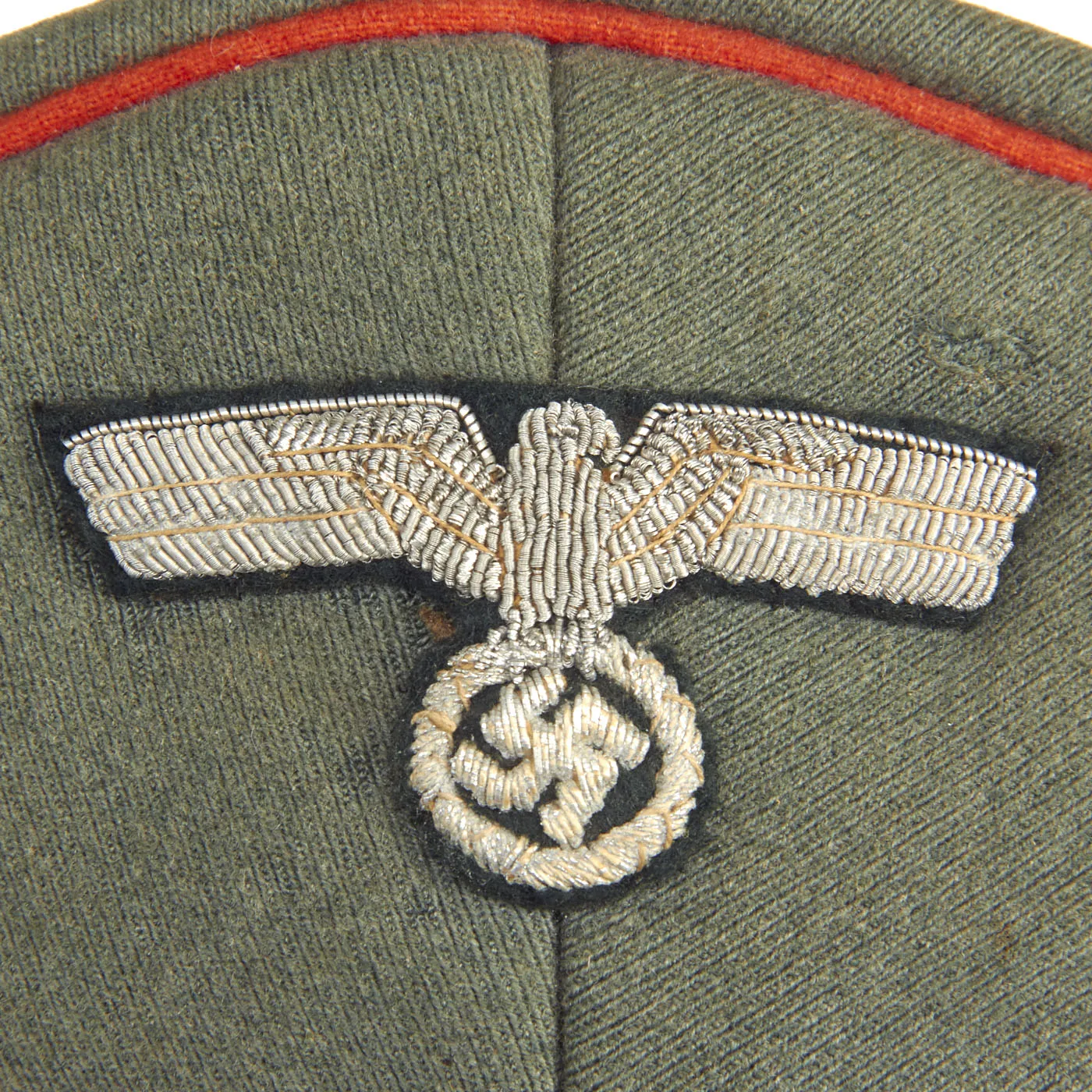 Original German WWII Army Heer Artillery Officer's Schirmmütze Visor Cap with Embroidered Bullion Insignia