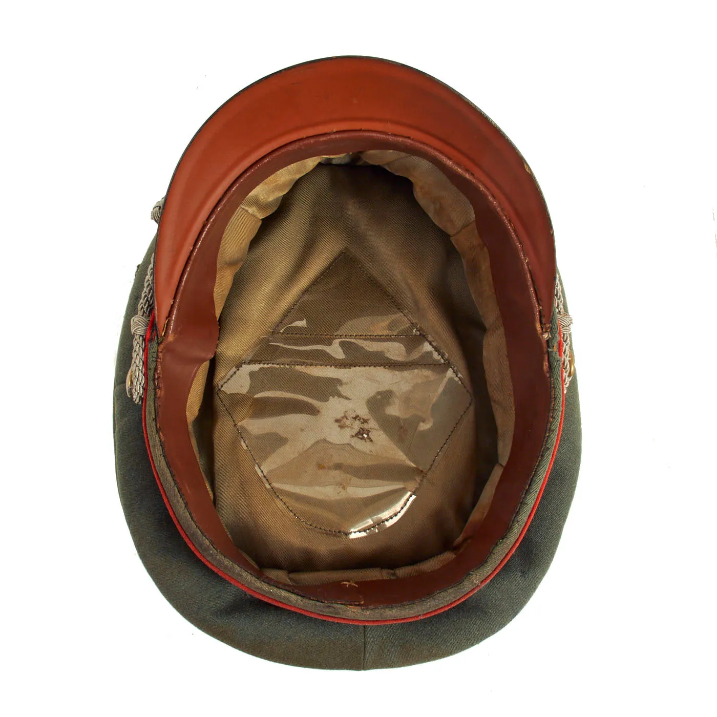 Original German WWII Army Heer Artillery Officer's Schirmmütze Visor Cap with Embroidered Bullion Insignia