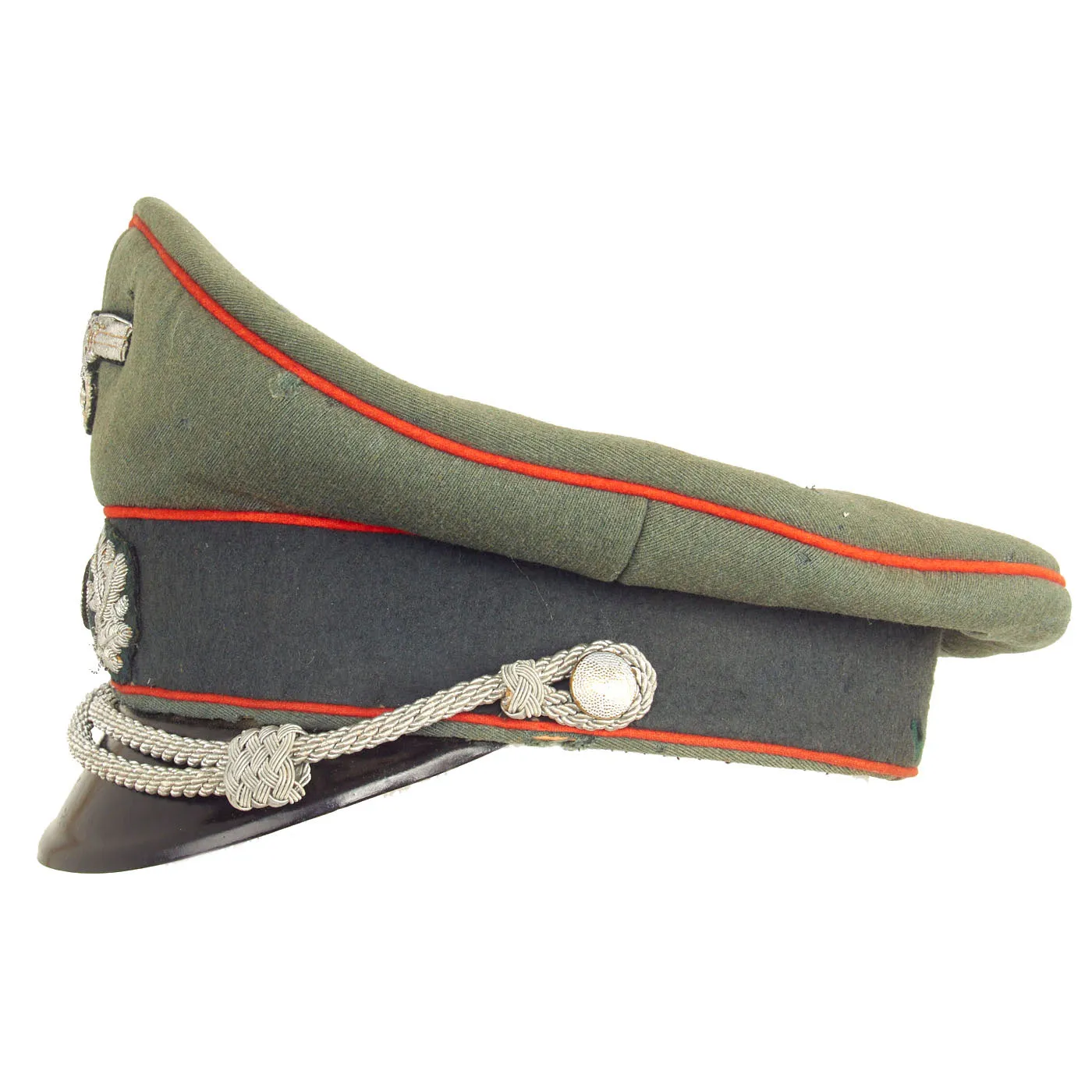 Original German WWII Army Heer Artillery Officer's Schirmmütze Visor Cap with Embroidered Bullion Insignia