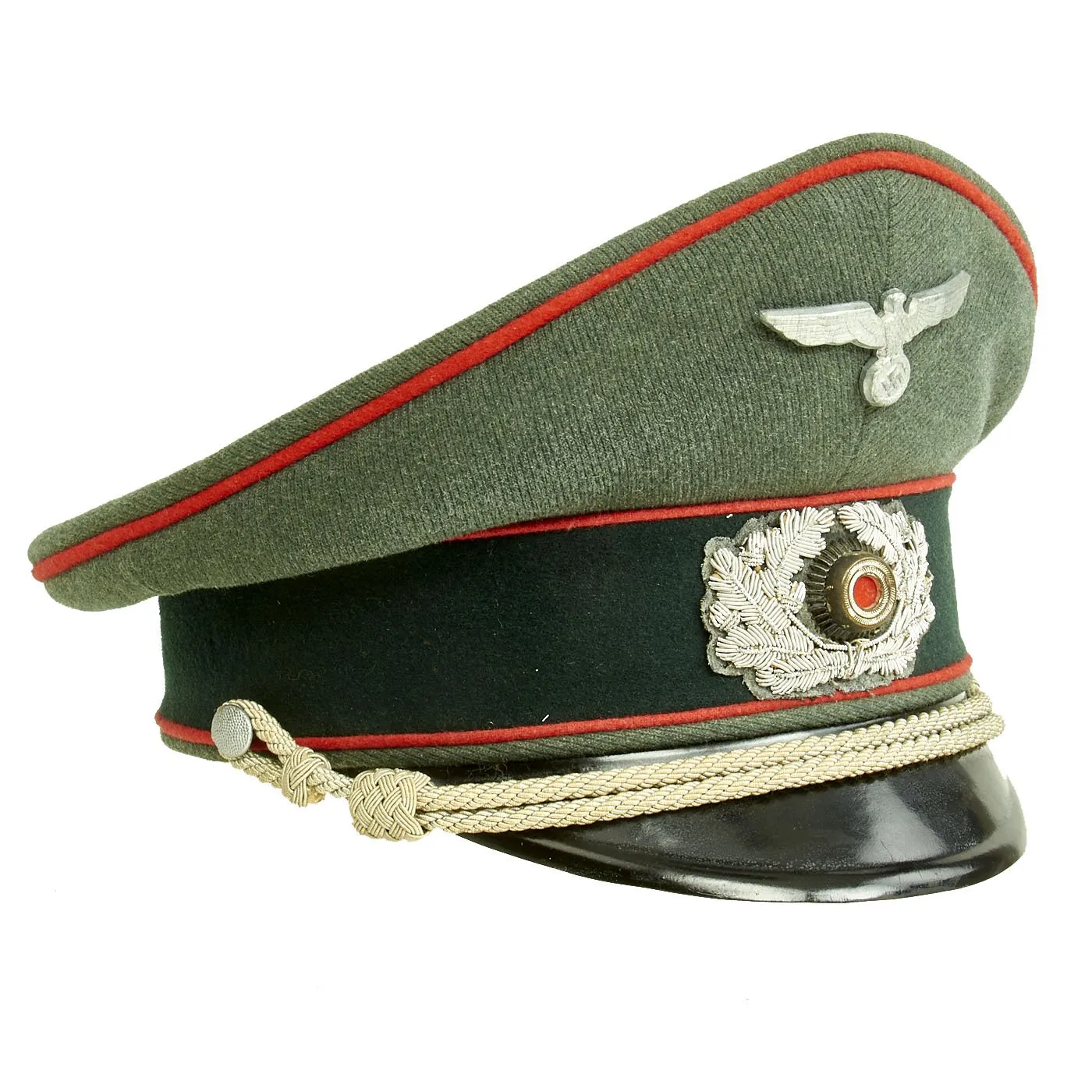 Original German WWII Army Heer Artillery Officers Visor Cap - Excellent Condition