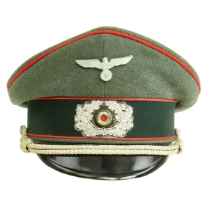 Original German WWII Army Heer Artillery Officers Visor Cap - Excellent Condition