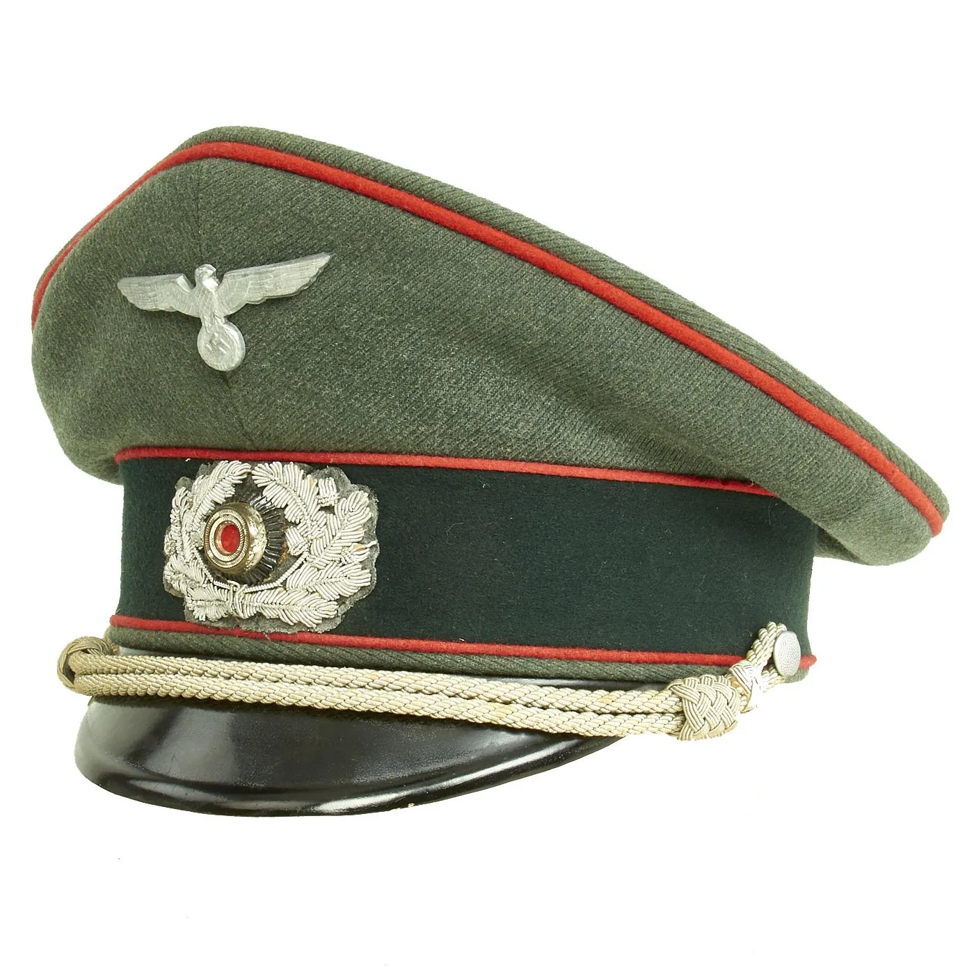 Original German WWII Army Heer Artillery Officers Visor Cap - Excellent Condition
