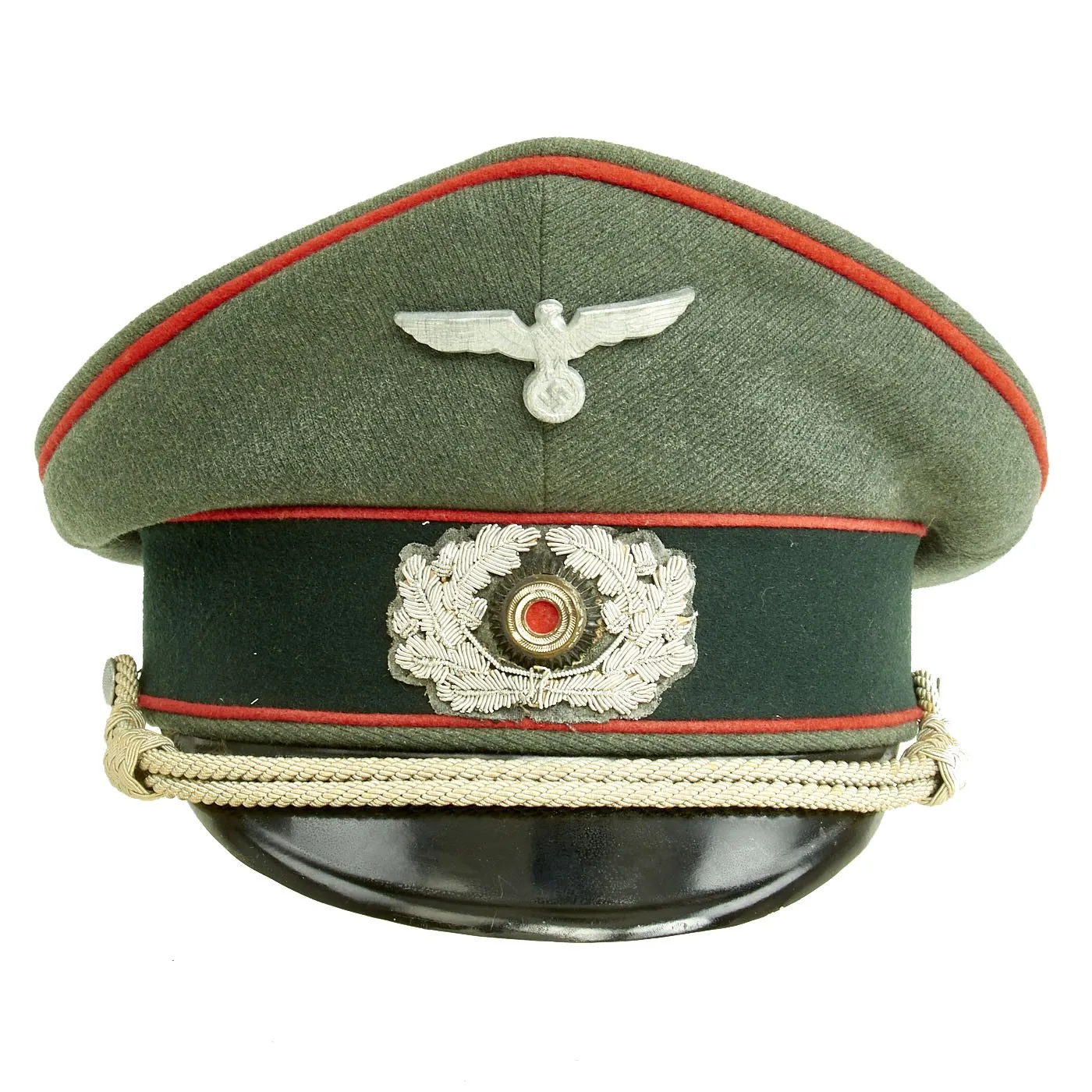 Original German WWII Army Heer Artillery Officers Visor Cap - Excellent Condition