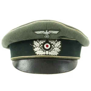 Original German WWII Army Heer EM/NCO Infantry Visor Crush Cap by H. Wiemeyer - Size 58