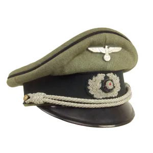 Original German WWII Army Heer Pioneer Officer Schirmmütze Visor Cap - 58cm