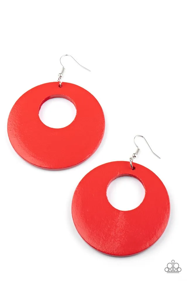 Paparazzi Earring ~ Island Hop - Red