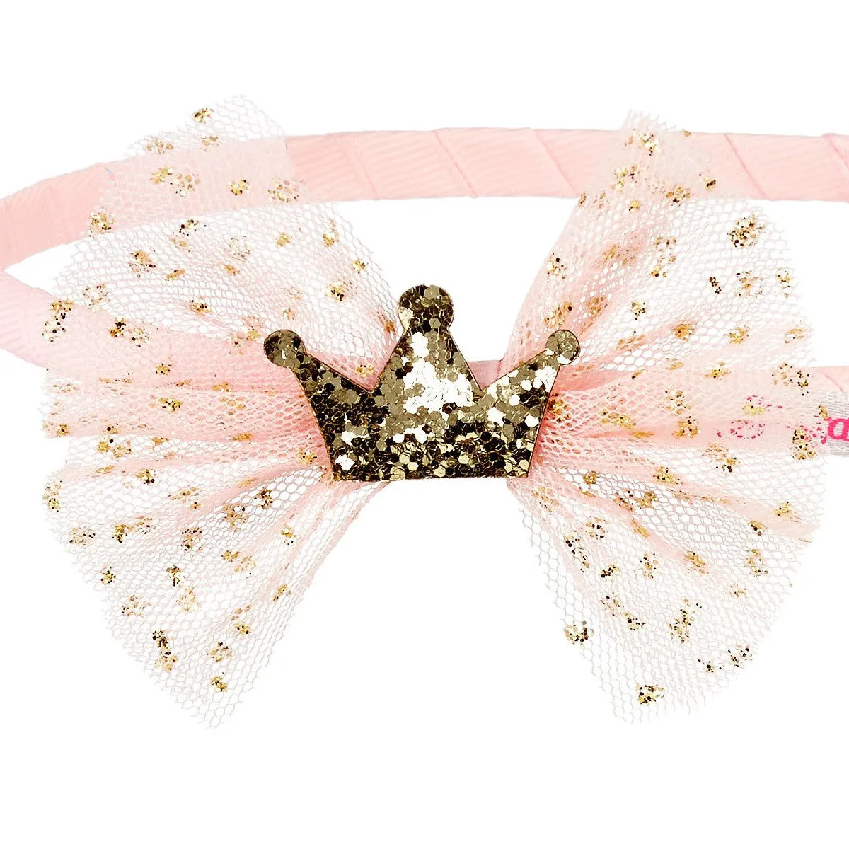 Pink Headband with bow and crown