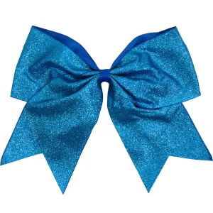 Teal Glitter Cheer Bow