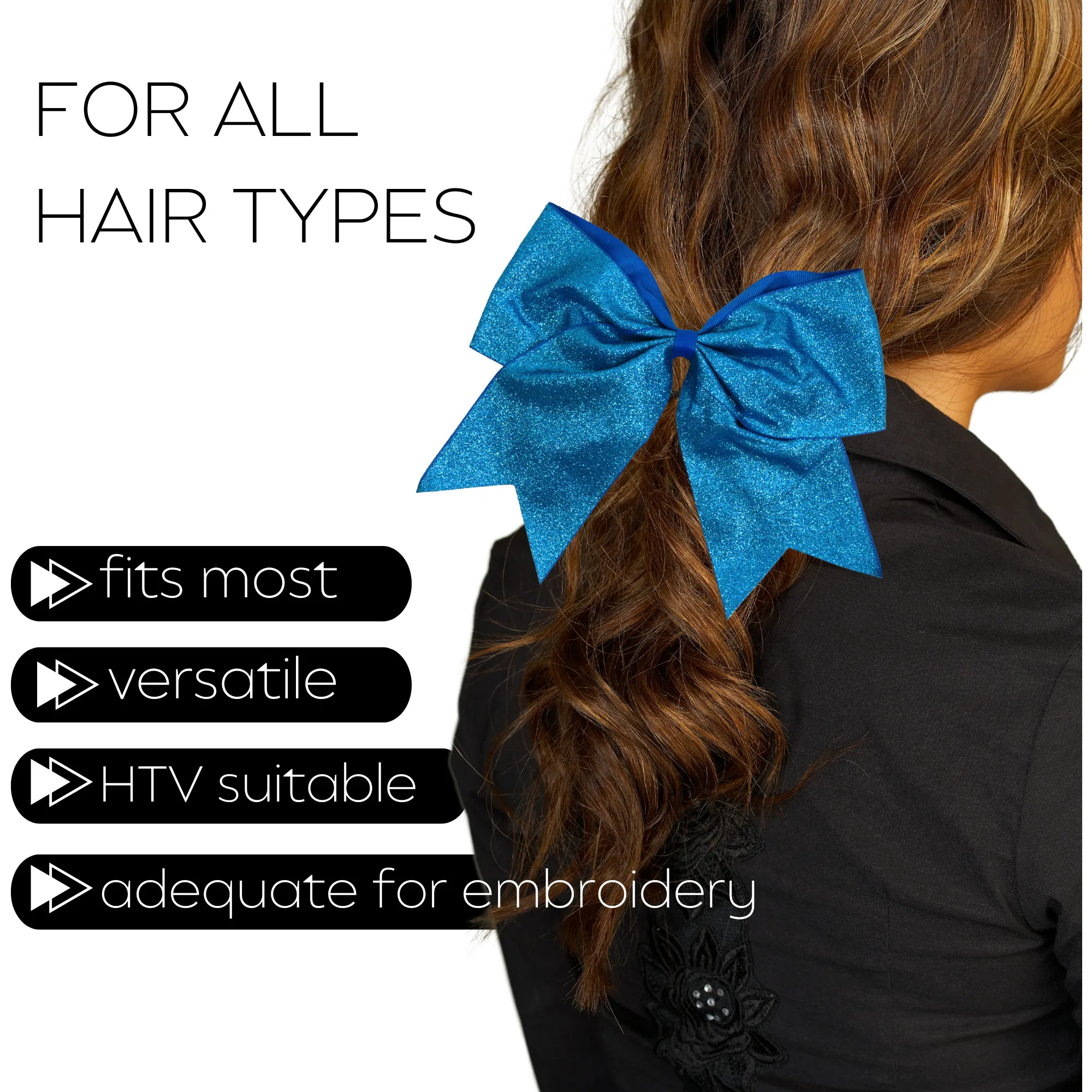 Teal Glitter Cheer Bow