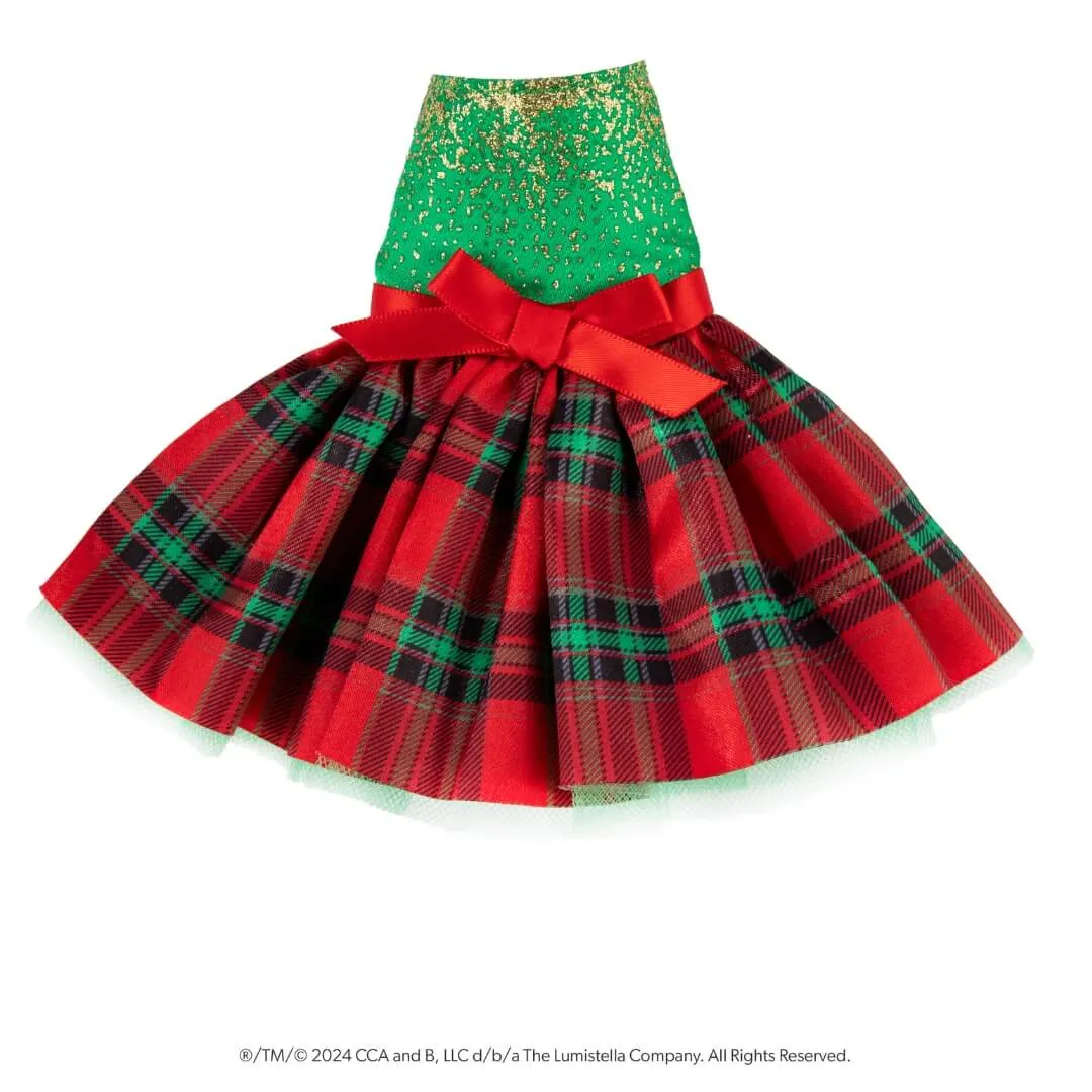The Elf on the Shelf® Claus Couture Collection® Gifts and Glamour Festive Plaid Dress