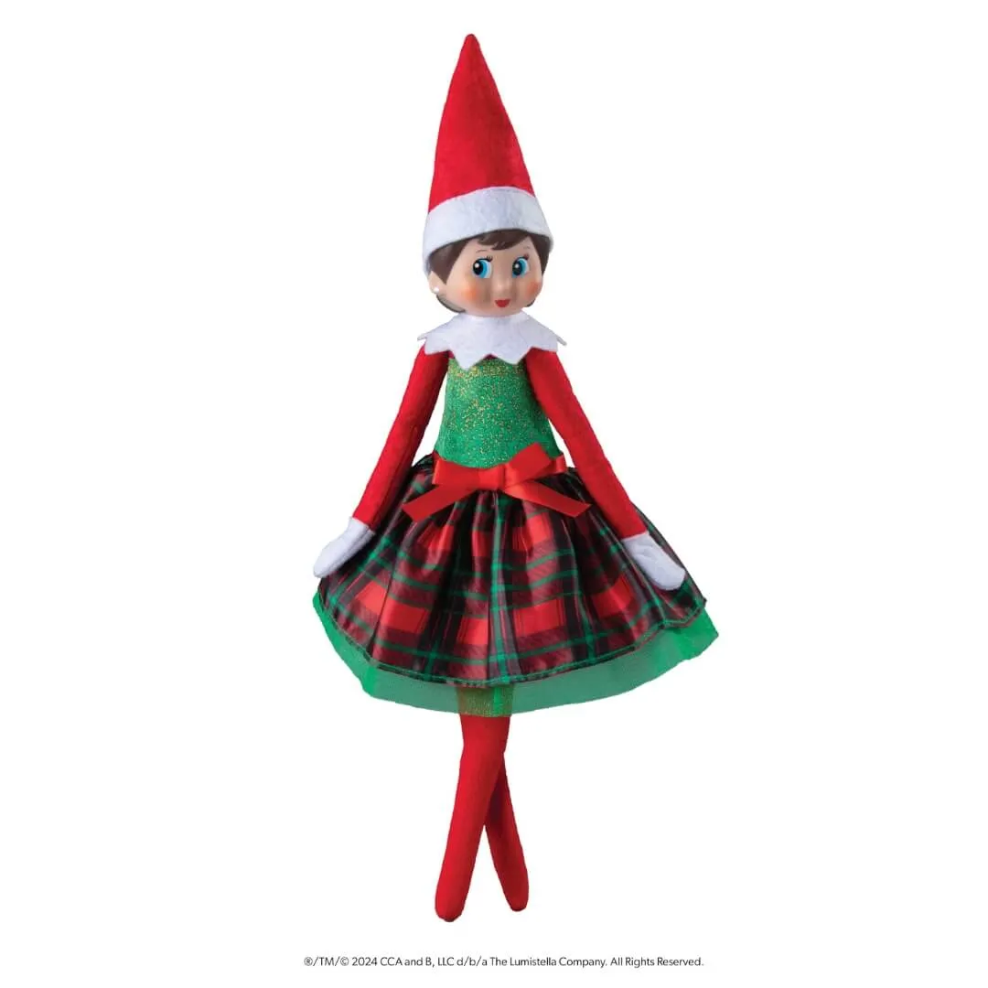 The Elf on the Shelf® Claus Couture Collection® Gifts and Glamour Festive Plaid Dress