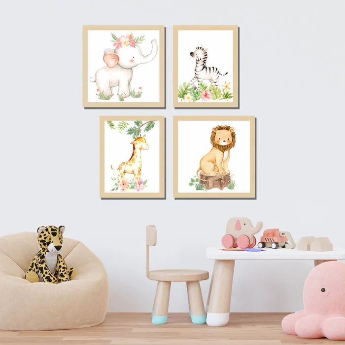 Wild Animal Frames Wall Art (Set of 4)